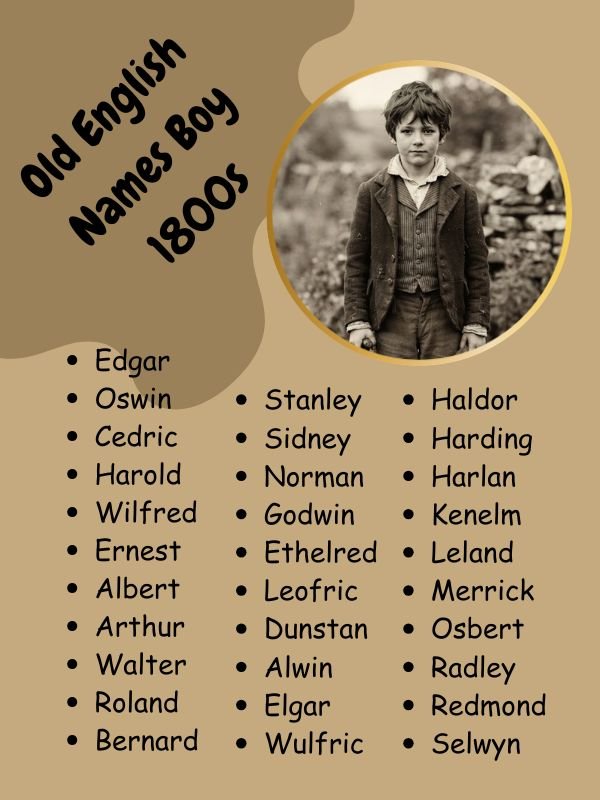 Old English Names Boy 1800s