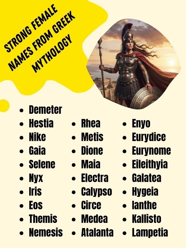 Strong Female Names from Greek Mythology