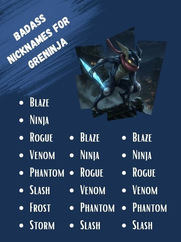 Badass Nicknames For Greninja