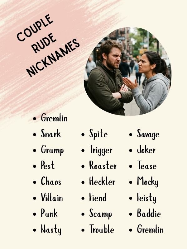 Couple Rude Nicknames
