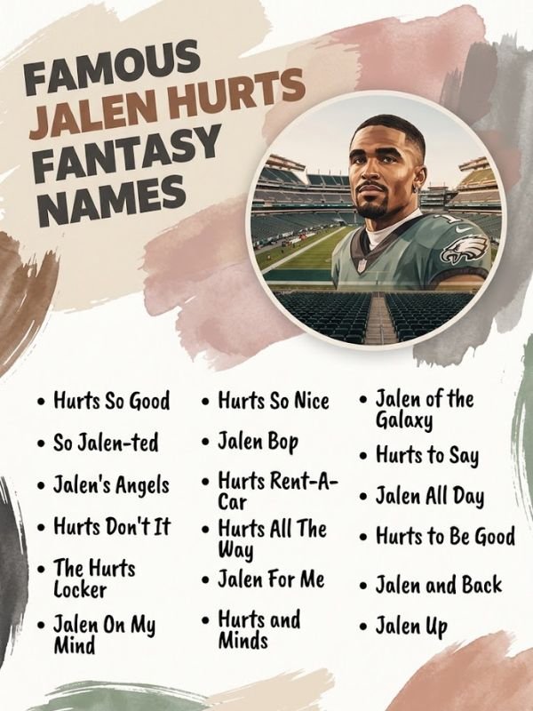 Famous Jalen Hurts Fantasy Names