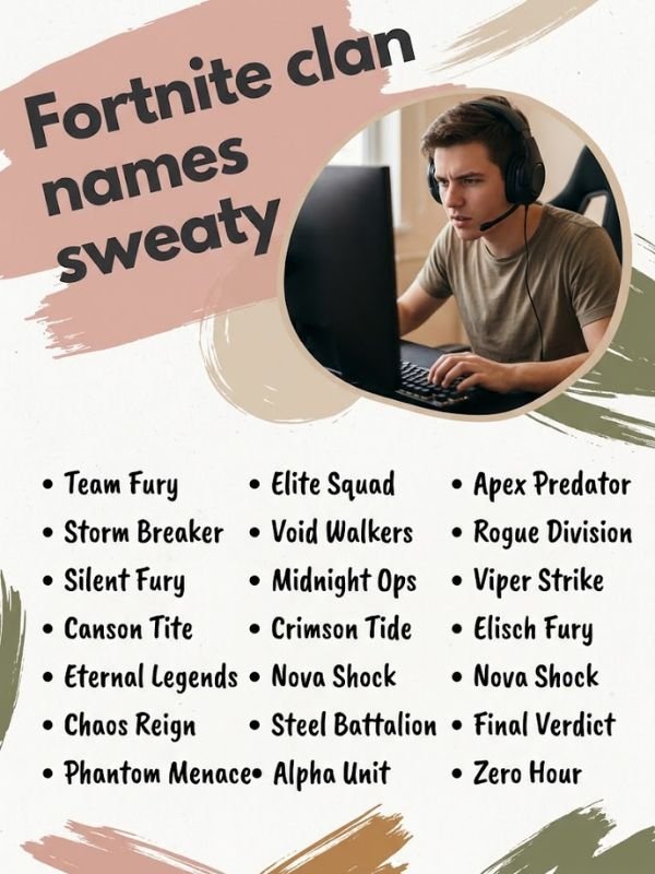 Fortnite clan names sweaty
