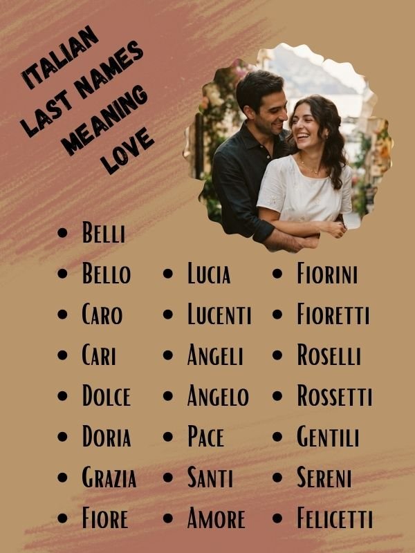 Italian Last Names Meaning Love