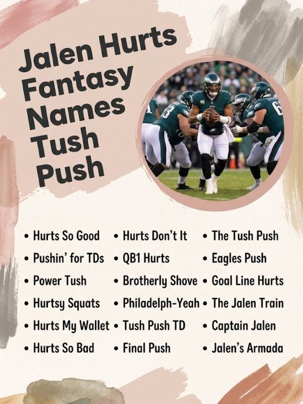 Jalen Hurts Fantasy Names Tush Push