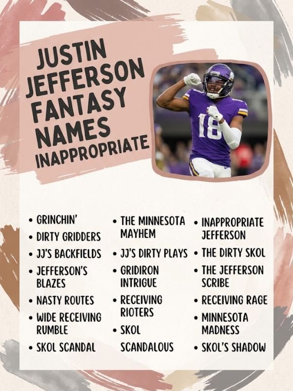 Justin Jefferson Fantasy Names Inappropriate