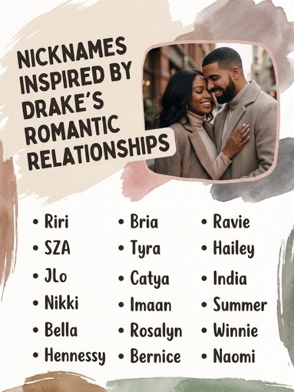 Nicknames Inspired by Drake’s Romantic Relationships