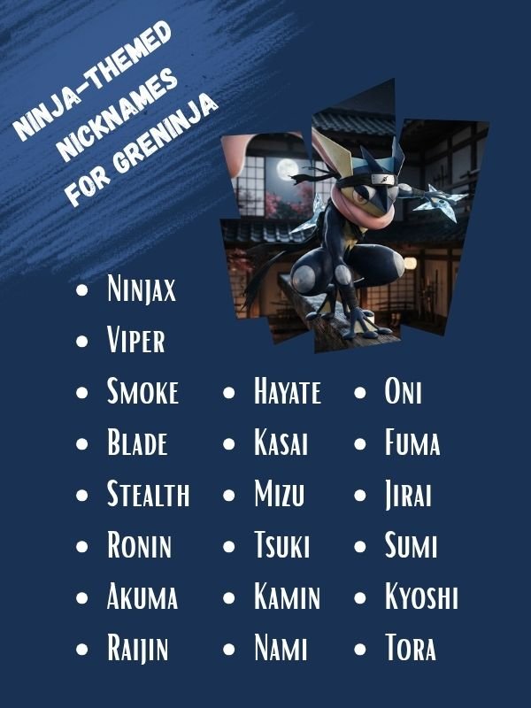 Ninja-Themed Nicknames For Greninja