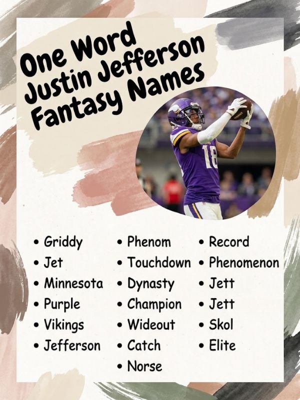 One Word Justin Jefferson Fantasy Names