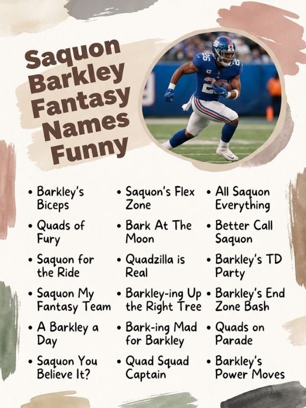 Saquon Barkley Fantasy Names Funny