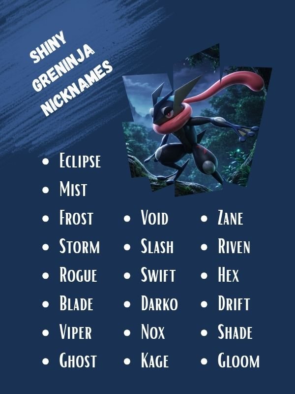 Shiny Greninja Nicknames