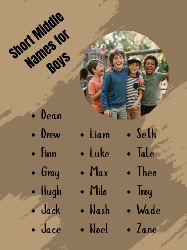 Short Middle Names for Boys