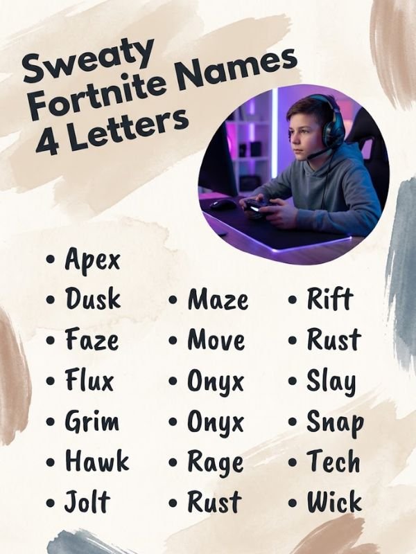 Sweaty Fortnite Names 4 Letters