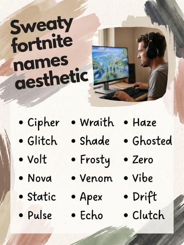 Sweaty fortnite names aesthetic