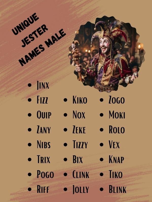 Unique Jester Names Male