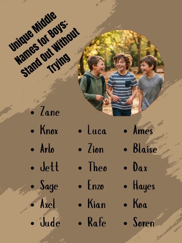 Unique Middle Names for Boys: Stand Out Without Trying
