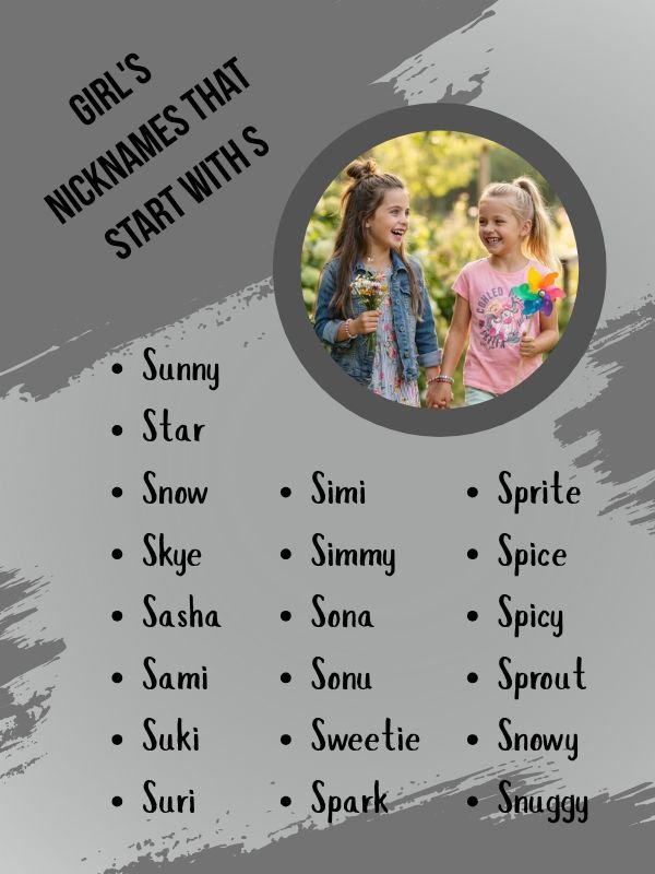 Girl's Nicknames That Start With S