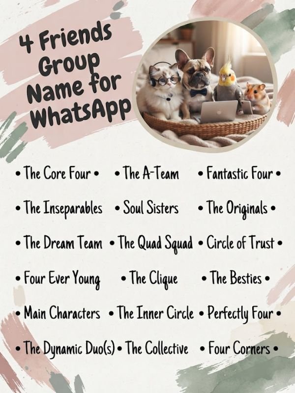 4 Friends Group Name for WhatsApp