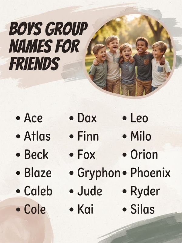 Boys Group Names for Friends