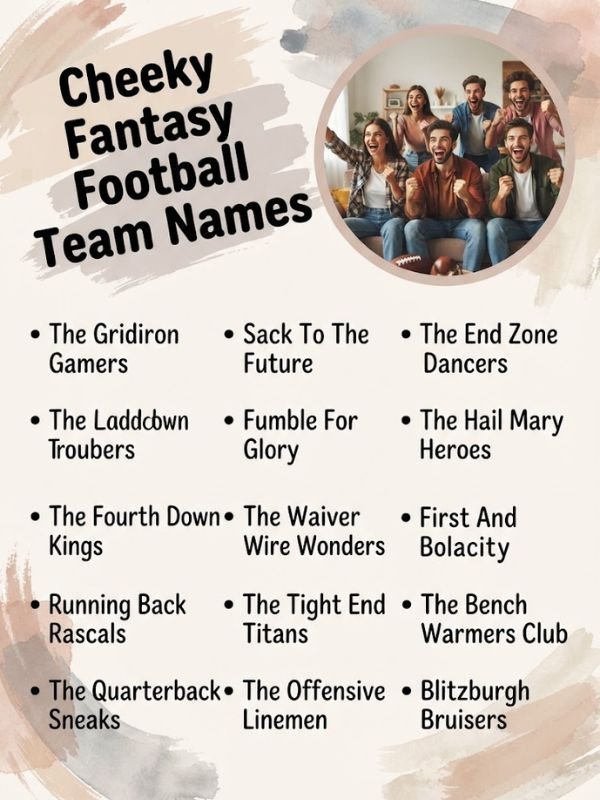 Cheeky Fantasy Football Team Names