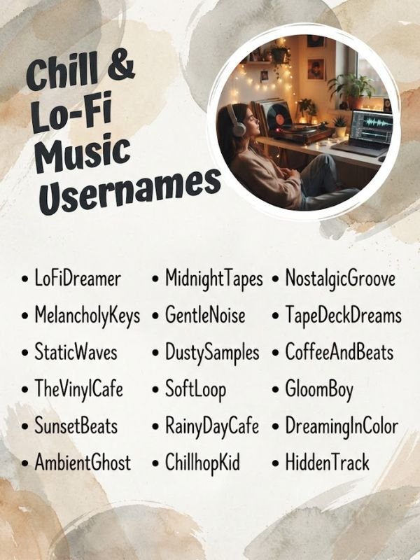 Chill & Lo-Fi Music Usernames