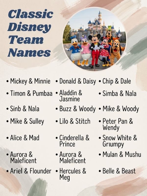 Classic Disney Team Names