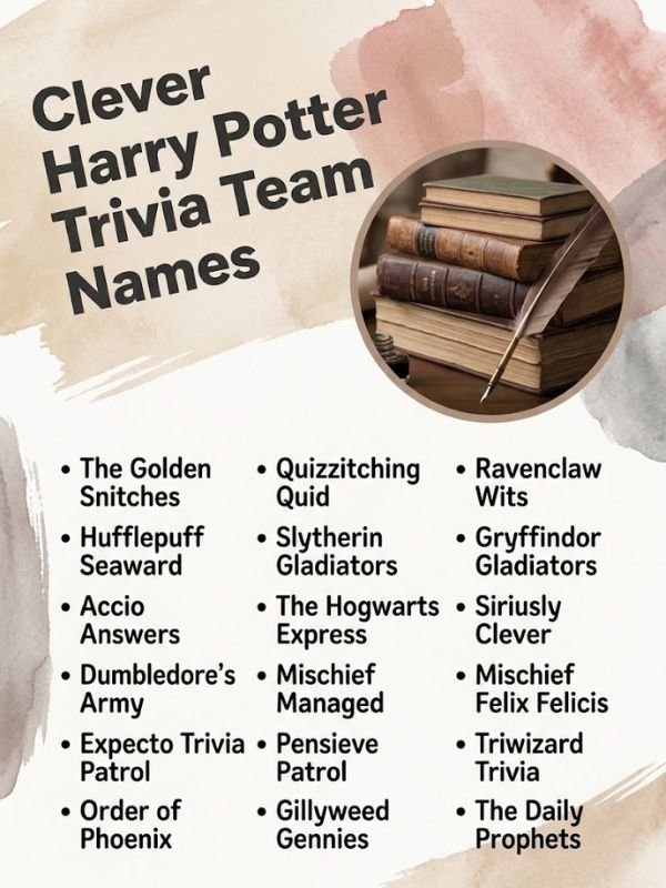 Clever Harry Potter Trivia Team Names