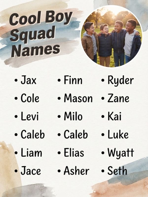 Cool Boy Squad NamesCool Boy Squad Names