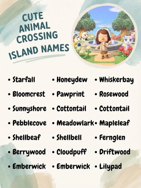 Cute Animal Crossing Island Names