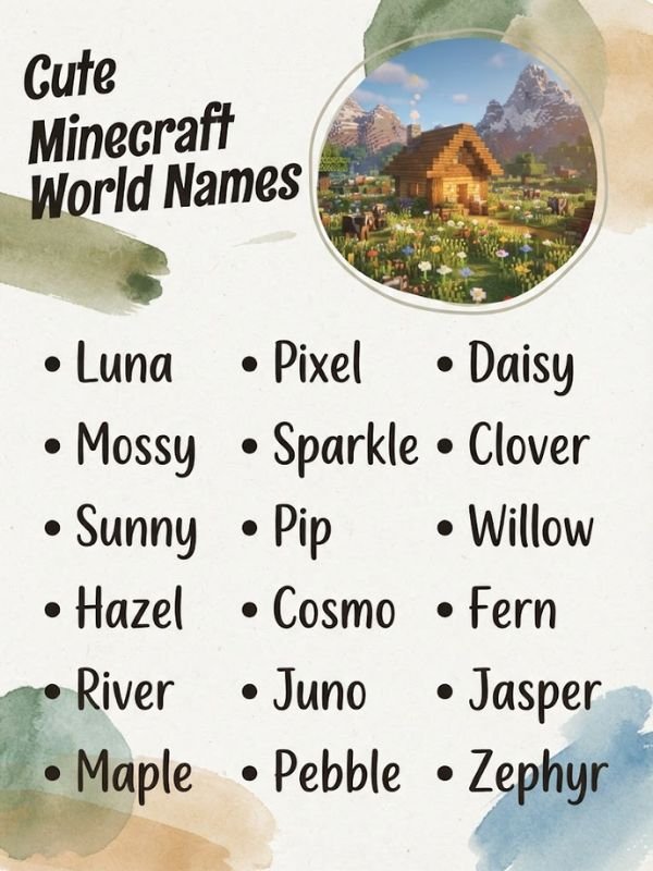 Cute Minecraft World Names