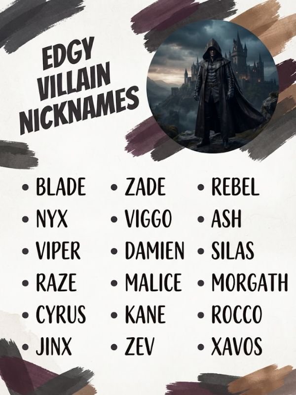 Edgy Villain Nicknames