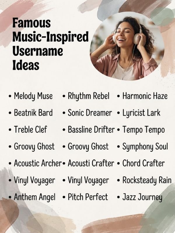 Famous Music-Inspired Username Ideas