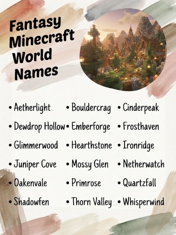 Fantasy Minecraft World Names