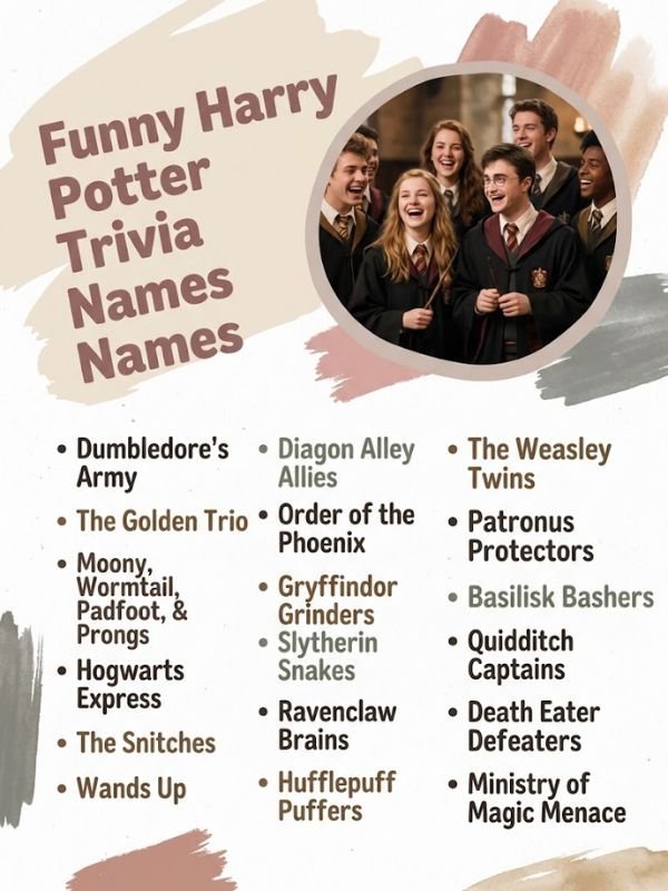 Funny Harry Potter Trivia Team Names