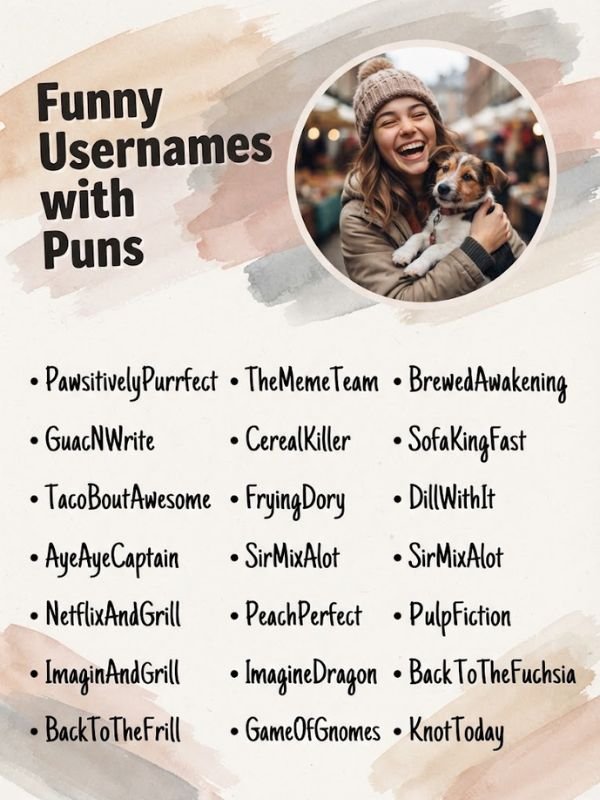 Funny Usernames with Puns