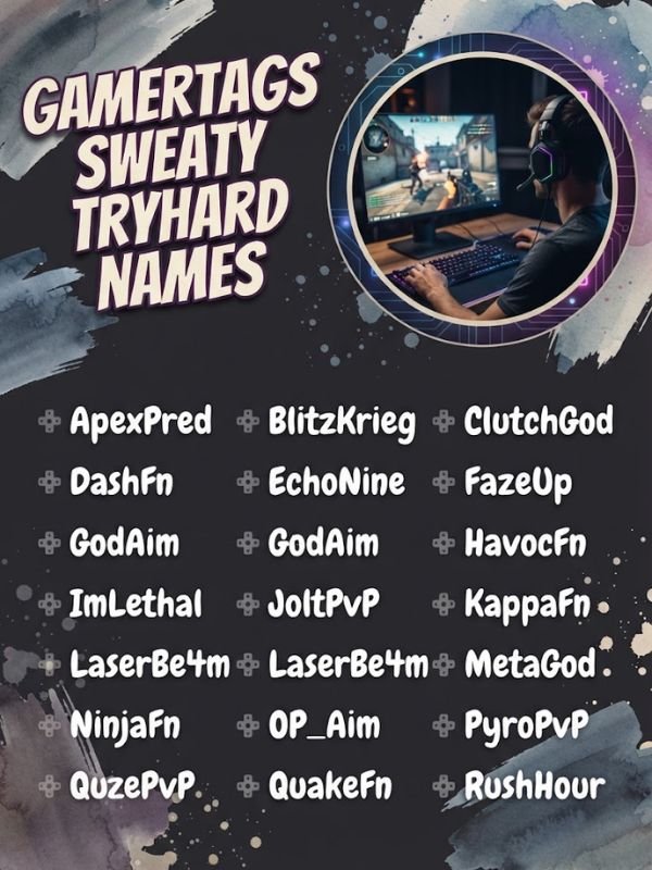 Gamertags Sweaty Tryhard Names