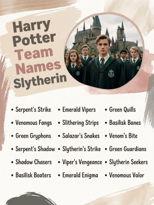 Harry Potter Team Names Slytherin