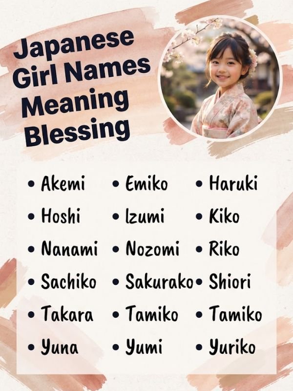 Japanese Girl Names Meaning Blessing
