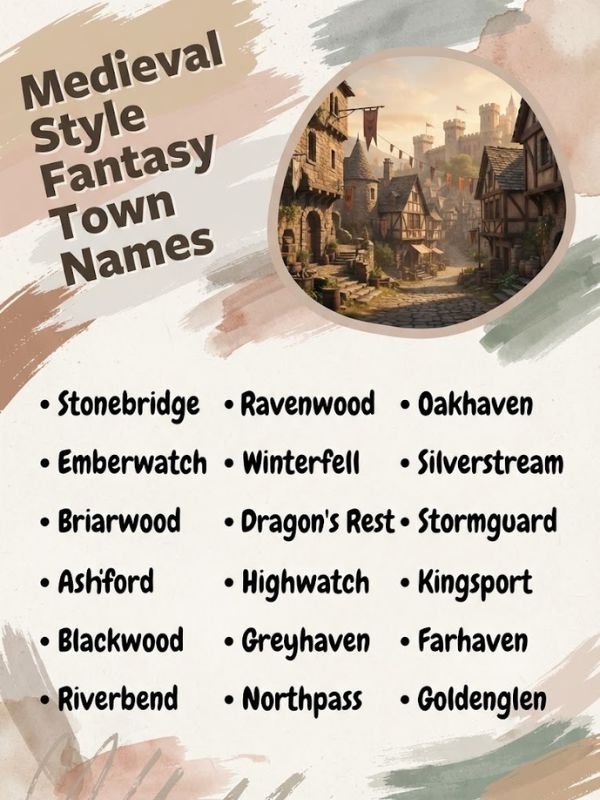Medieval Style Fantasy Town Names