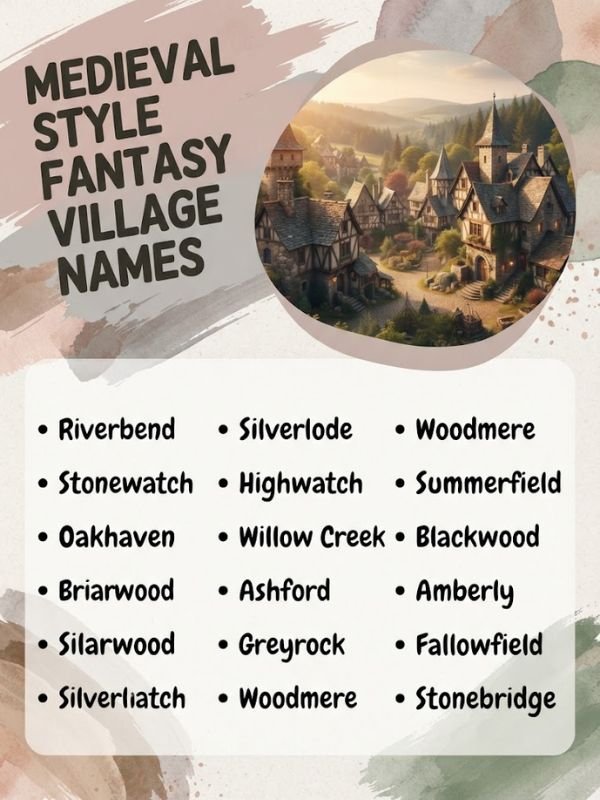 Medieval Style Fantasy Village Names