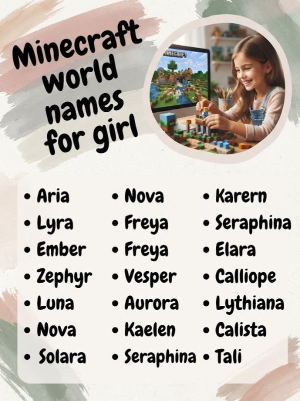 Minecraft world names for girl