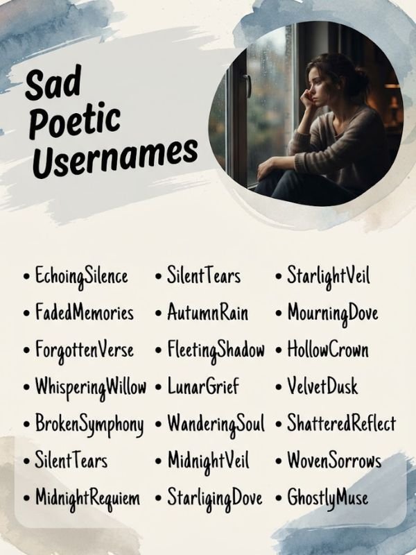 Sad Poetic Usernames