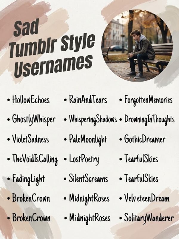Sad Tumblr Style Usernames