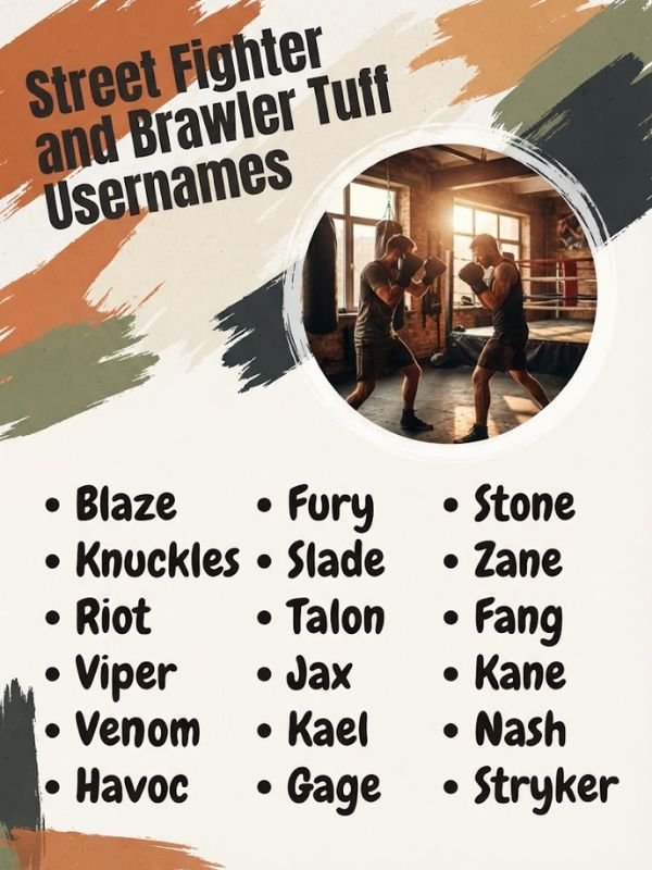 Street Fighter and Brawler Tuff Usernames