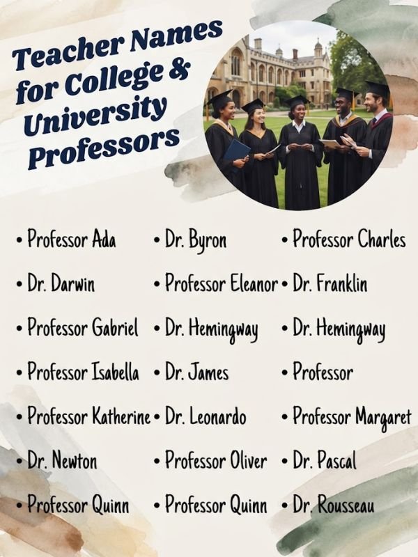 Teacher Names for College & University Professors