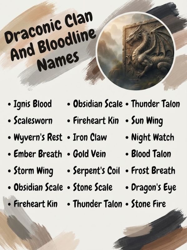Draconic Clan And Bloodline Names