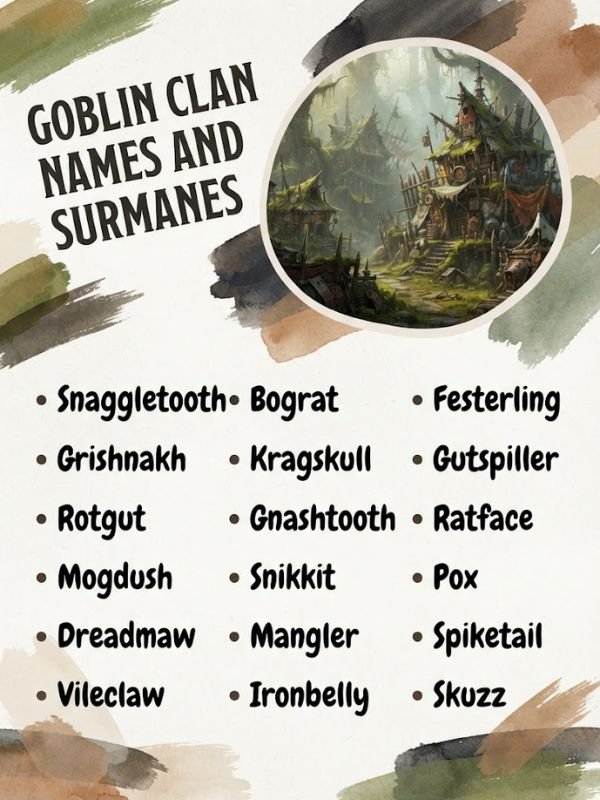 Goblin Clan Names And Surnames