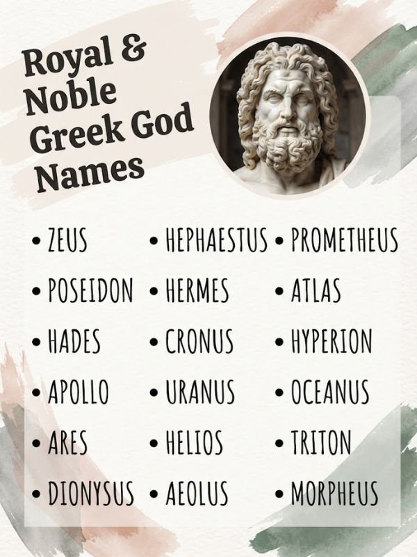 Royal & Noble Greek God Names