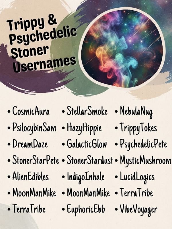 Trippy & Psychedelic Stoner Usernames